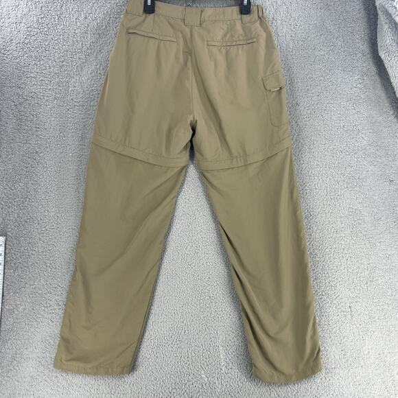 LL Bean Pants Convertible Zip Off Shorts Womens M Tan Nylon Hiking Outdoor Cargo - Picture 6 of 12